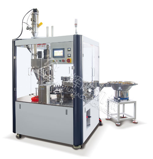 CCM-80-01圓盤單頭咖啡膠囊灌裝扣蓋一體機(jī)